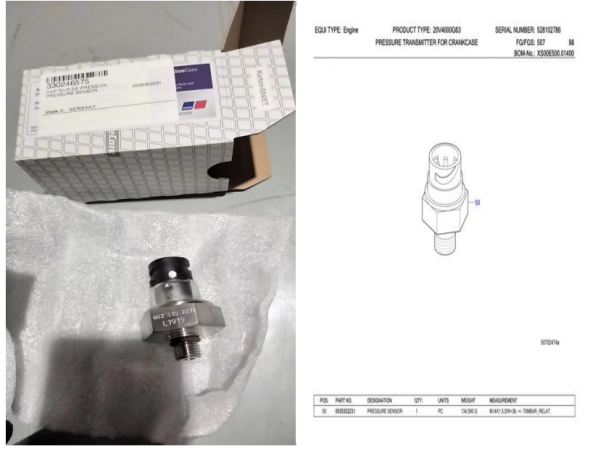 MTU发念头曲轴箱压力传感器0035352231